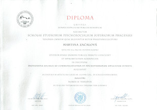 Diplom - magisterské studium na PVŠPS (2008)